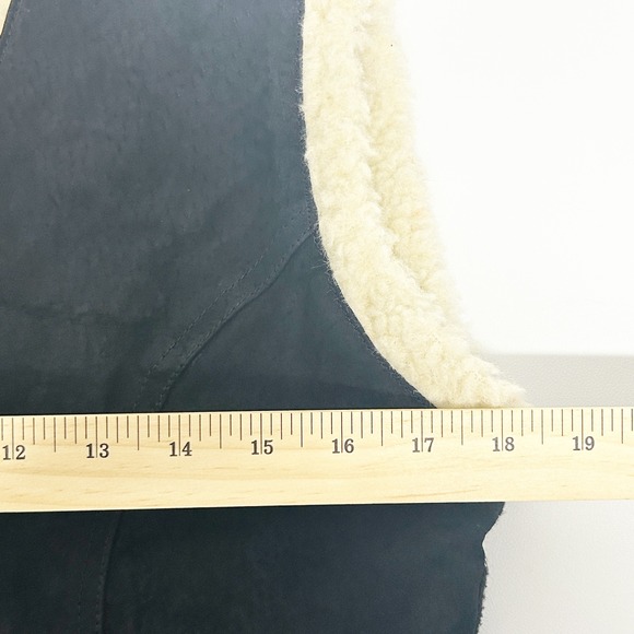 NWT I Am‎ Womens Vintage Genuine Suede Sherpa Lined Plaid Flannel Vest Size M - Picture 9 of 10